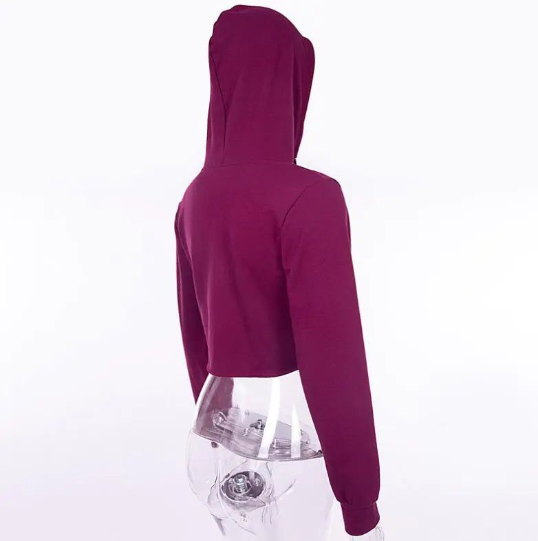 Cotton Lettered Long Sleeve Hoodie for Women