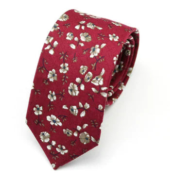 Xinclubna Korean Style Cotton Tie, 6cm Casual Print Tie