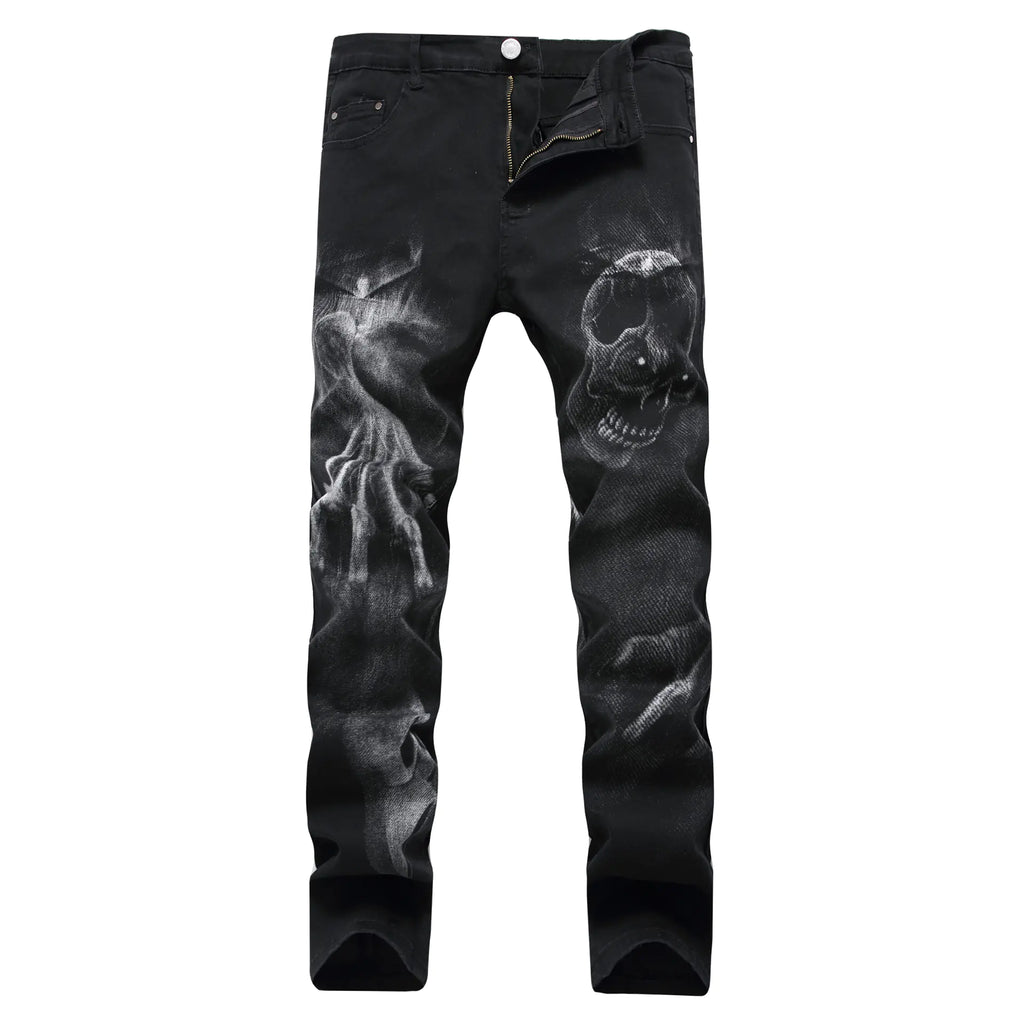 Personalized Slim 3D Pattern Men's Jeans Pants