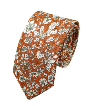 Xinclubna Korean Style Cotton Tie, 6cm Casual Print Tie