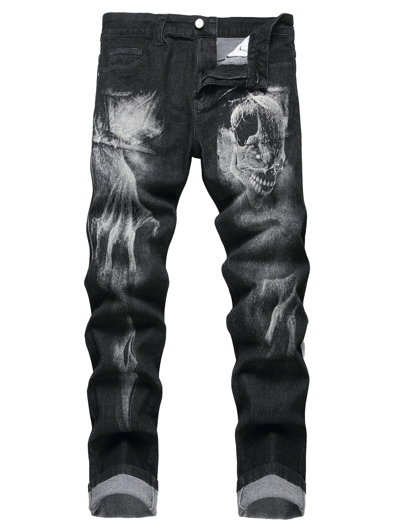Personalized Slim 3D Pattern Men's Jeans Pants