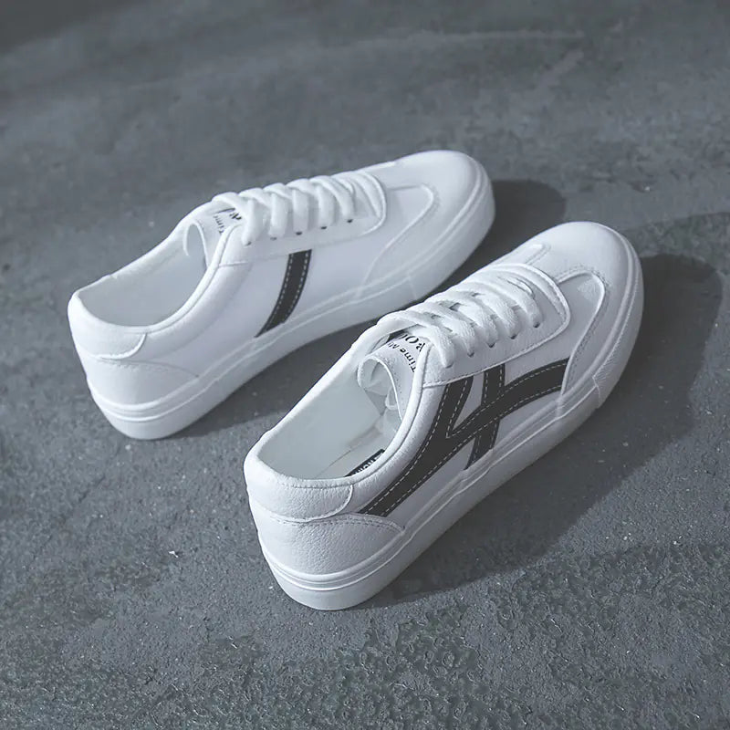 Colorful White Sneakers, Casual Style Sneakers