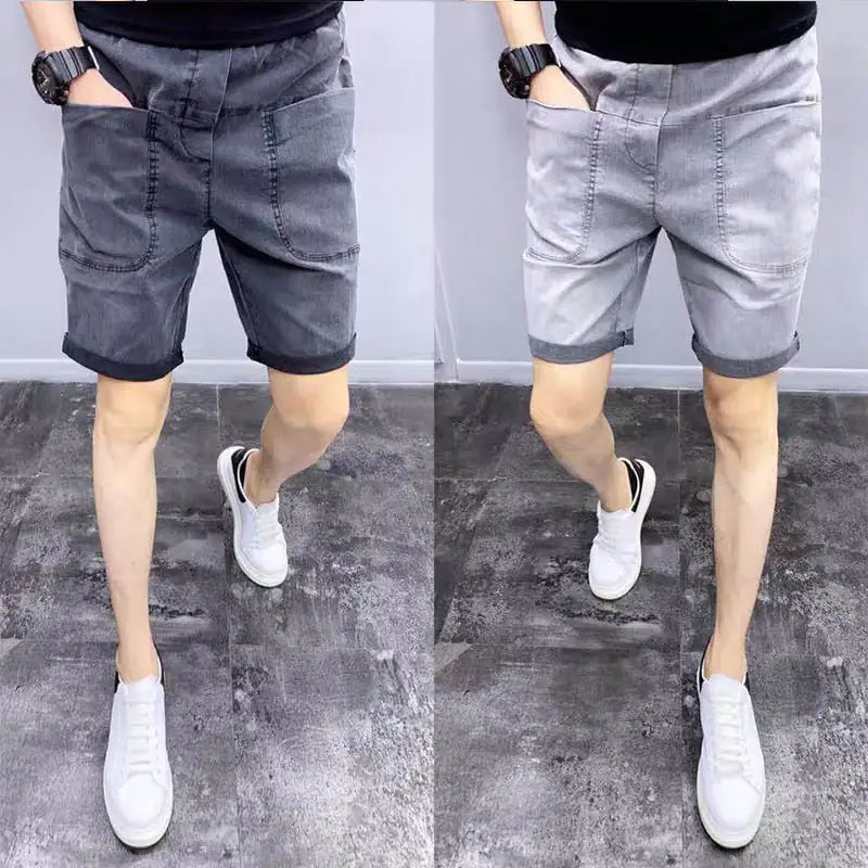 Trendy Slim Denim Shorts for Men - Summer Style