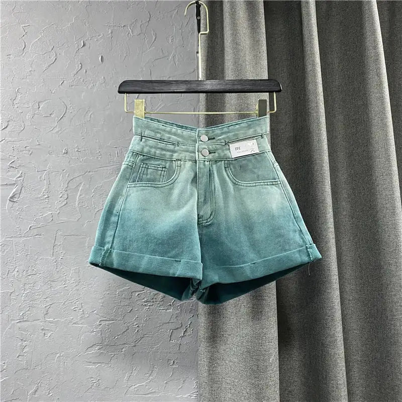 Women's Gradient Wide Leg Denim Shorts