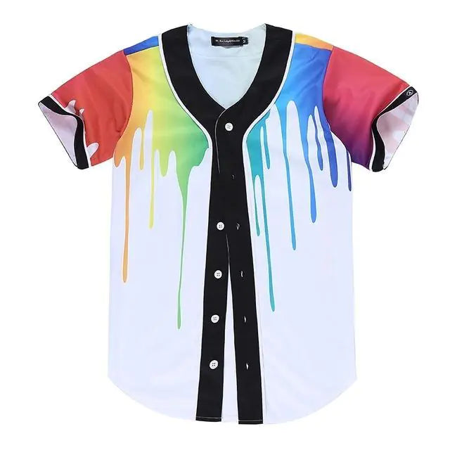 New Couple Baseball Shirt 3D Digital Print T-Shirt