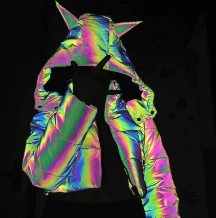 Reflective Jacket, Warm Coat, Women's Cotton Padded Jacket