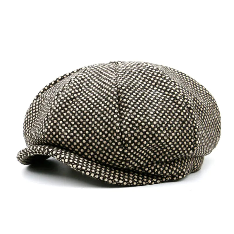 Men's Winter Painter Beret - Warm Octagonal Hat