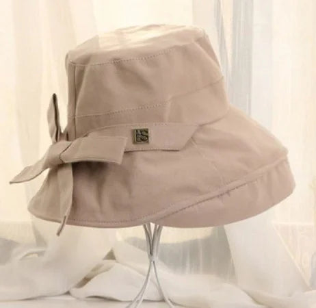 Foldable Cotton and Linen Solid Color Women's Hat