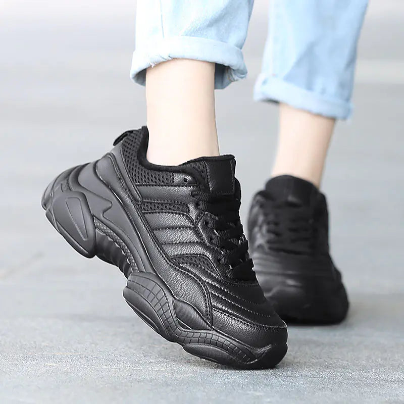Black Women's Sneakers, Spring New Korean Style Breathable