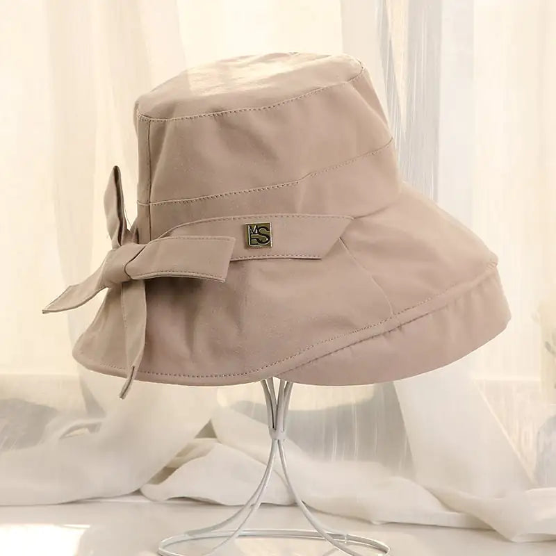 Foldable Cotton and Linen Solid Color Women's Hat