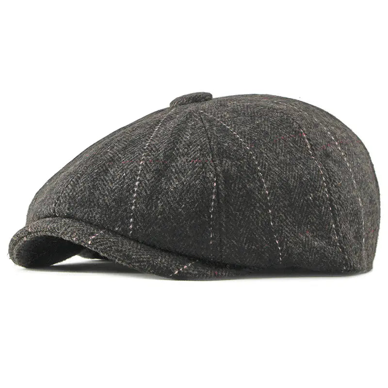 Men's Winter Painter Beret - Warm Octagonal Hat