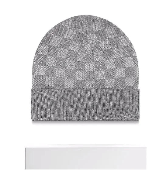 Plaid Knit Women's Chessboard Hat