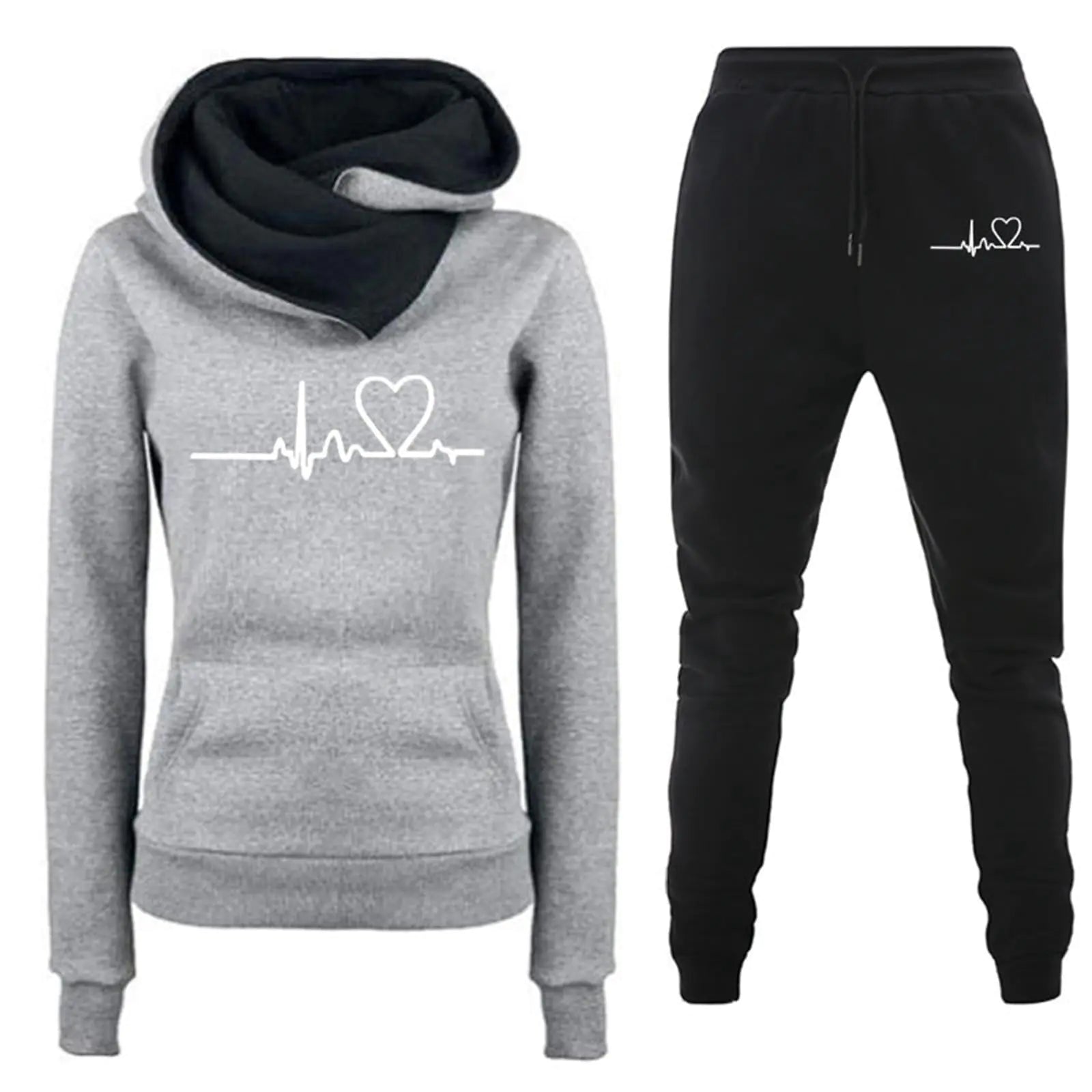 JMMSlmax Women Hoodie Tracksuit Jogger Pant 2 Piece Outfits Women Solid Color Hooded Sweatshirt and Pant Tracksuit Sport Suit