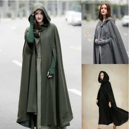 Four-Color Hooded Tie Shawl