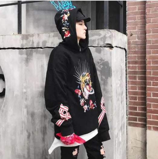 Spring Heavy Embroidery Hoodie for Men, High Street Fashion