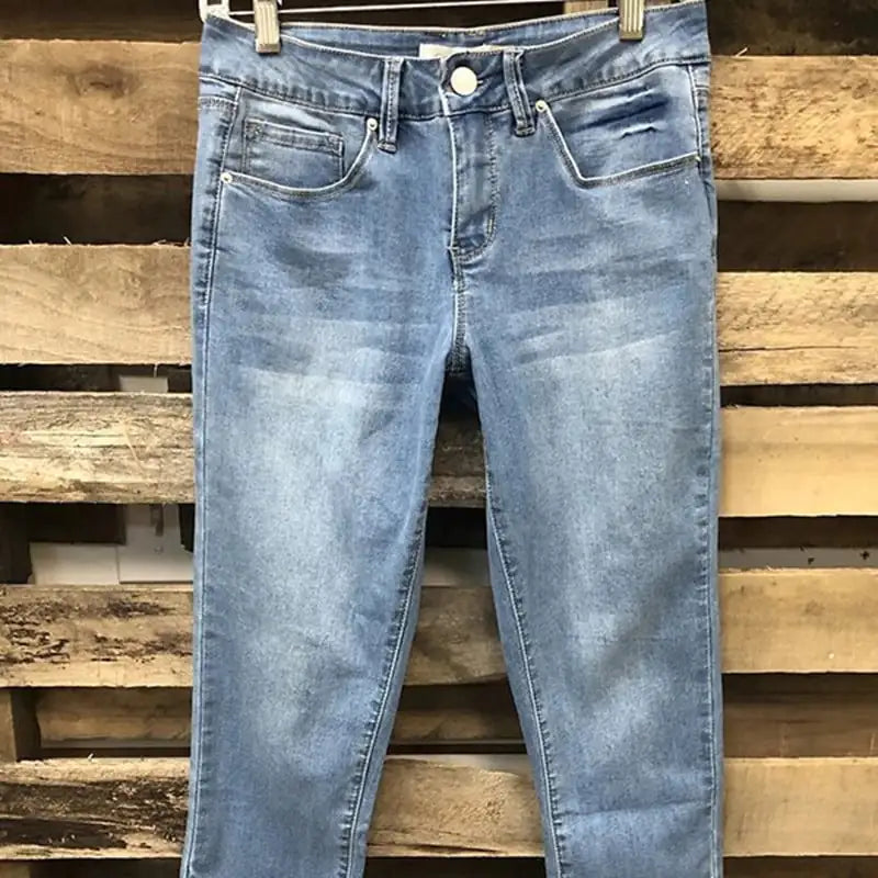 Irregular Denim Skinny Pants for Women