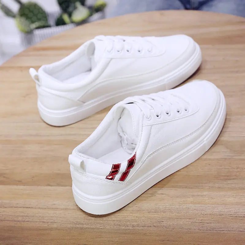 Colorful White Sneakers, Casual Style Sneakers