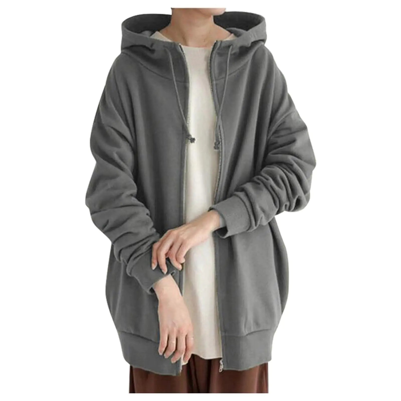 Luhylyana Sweatshirt for Women Zip Up Hoodie Long Sweatshirt Lightweight Loose Long Sleeve Casual Sweatshirt with Pockets