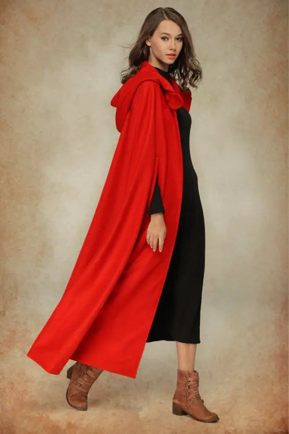 Four-Color Hooded Tie Shawl