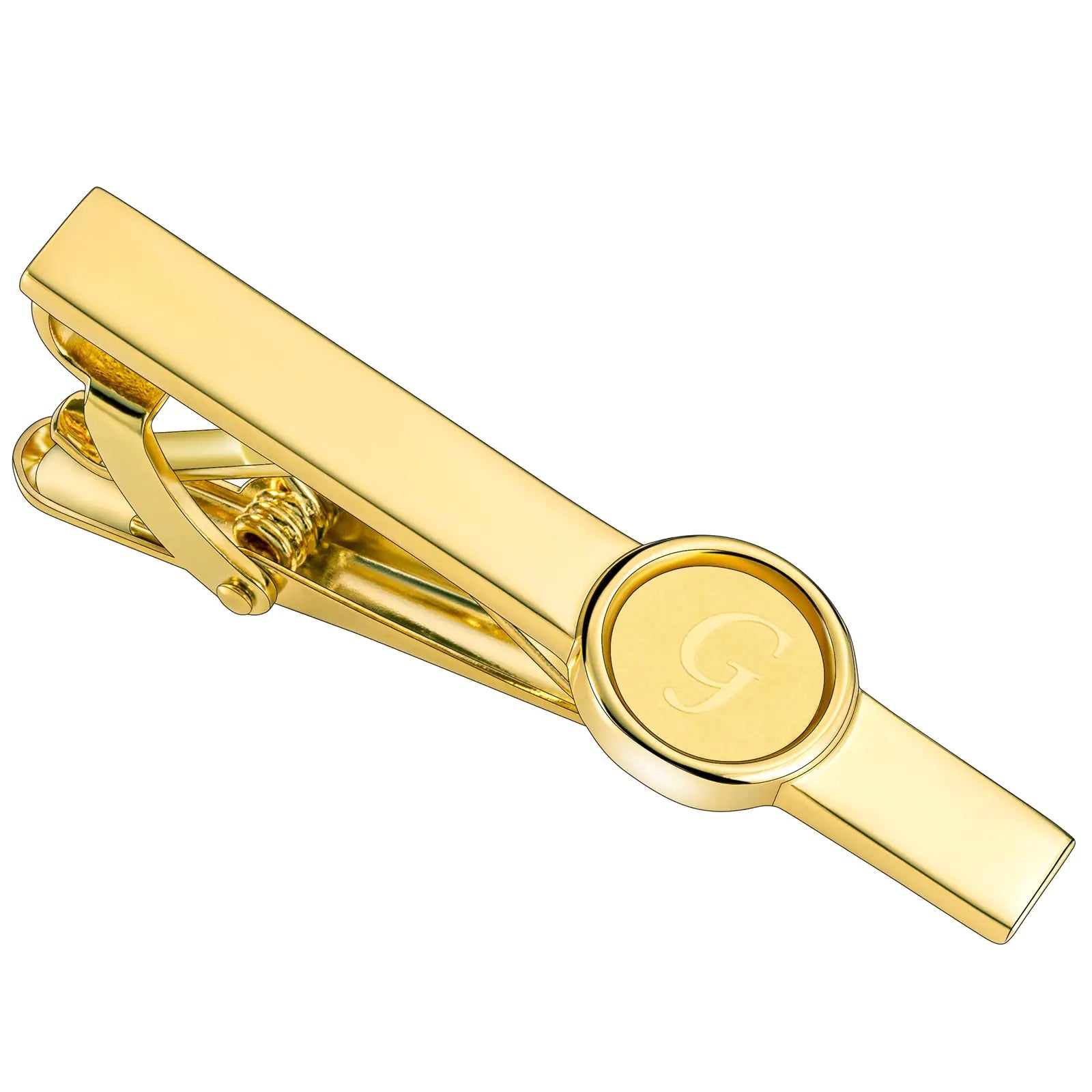 2 inch Tie Clips for Men A-Z Tie Bar Clips for skiny Necktie and Regular Necktie Personalized Tie Clips for Wedding Meeting Business Occasion -
