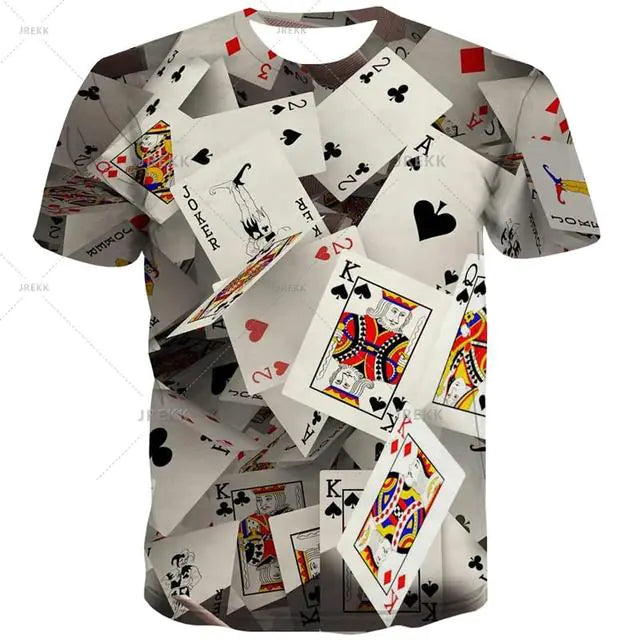 3D Printed Playing Cards T-Shirt for Men and Women