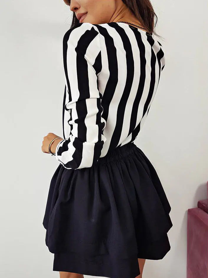 Elegant Vintage Stripe Button Shirt for Women