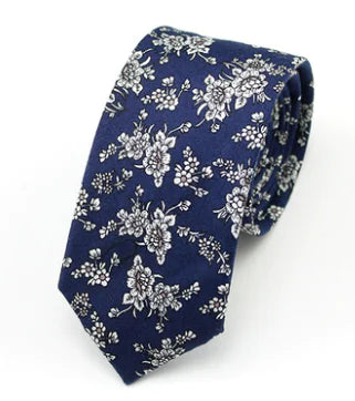 Xinclubna Korean Style Cotton Tie, 6cm Casual Print Tie