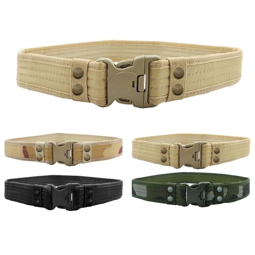 Slakfsey Mens Tactical Belt with 2 Can Dismantle BeltBelts for Men Belt Quick Release Tactical Belt 2.1" Belt Duty Belt Tactical Range Belt War Shooting Belt with Enforcement(Khaki)