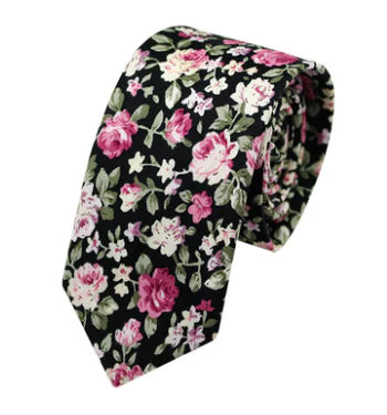 Xinclubna Korean Style Cotton Tie, 6cm Casual Print Tie