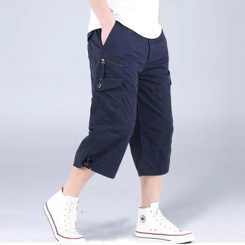 Loose Fit Multi Pocket Casual Shorts for Men