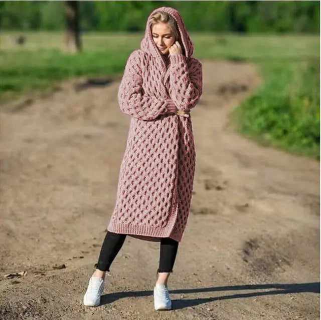 Oversized Knitted Cardigan and Hoodie for Women