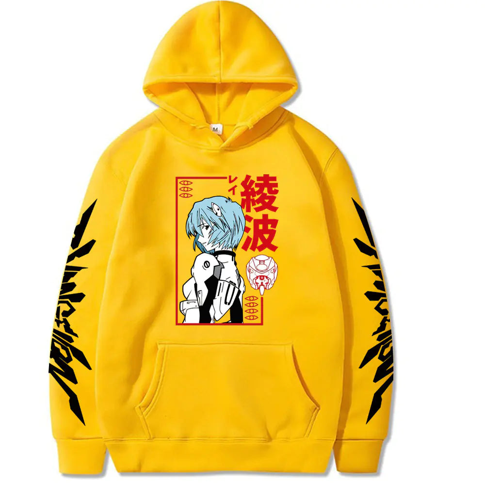 Evangelion Printed Loose Fit Hoodie for Men