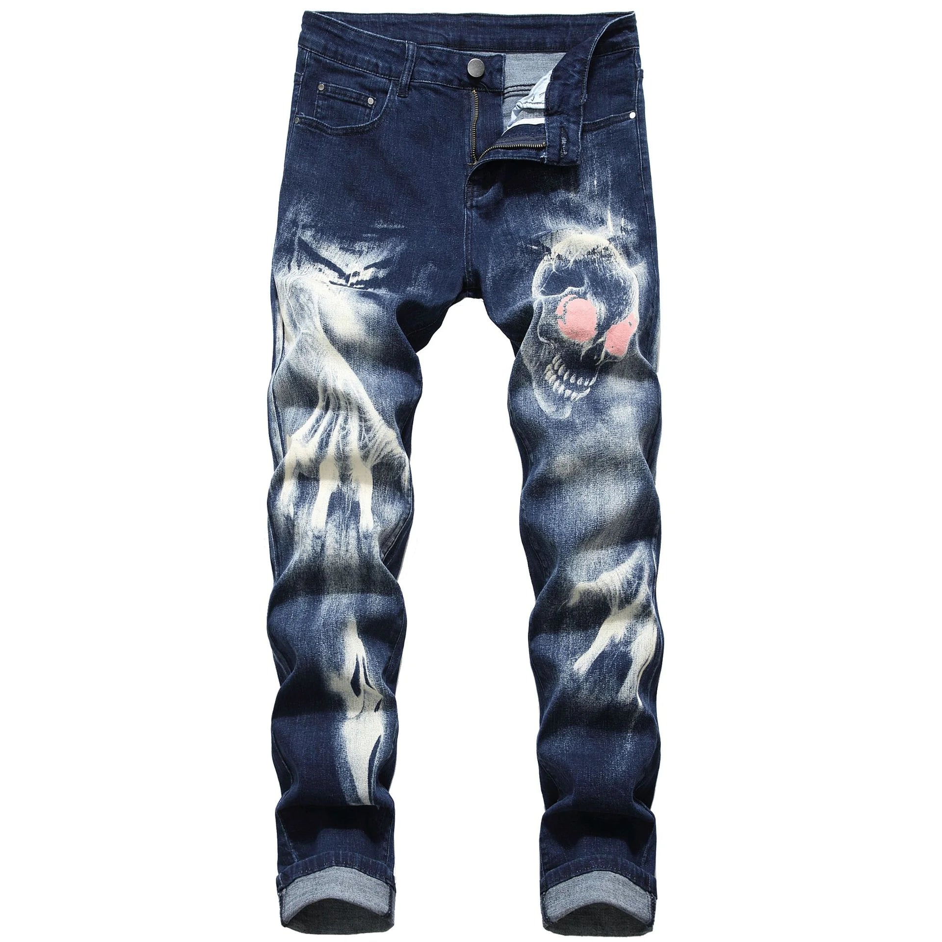 Personalized Slim 3D Pattern Men's Jeans Pants