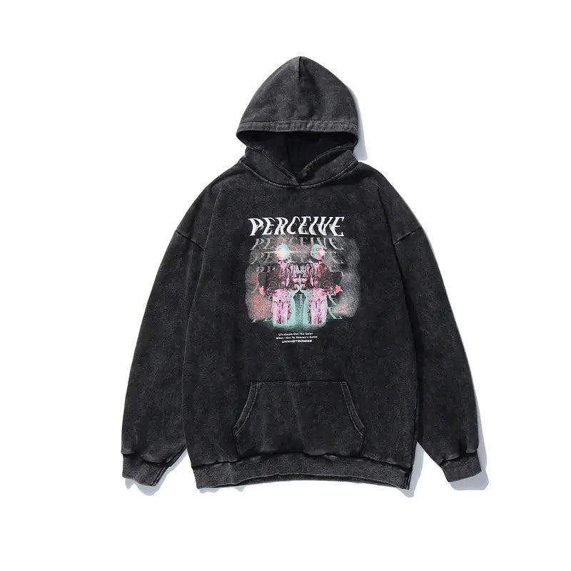 Vintage Washed Hoodie for Men - Hip Hop Casual Wear