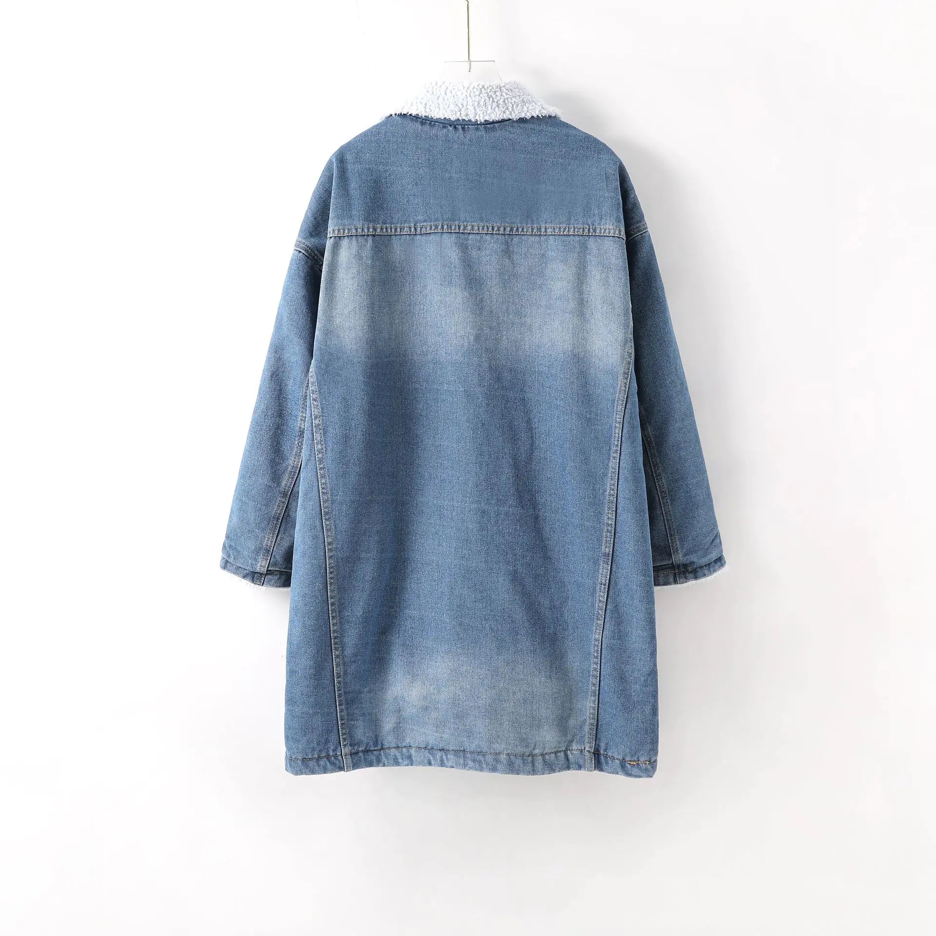 Mid-Length Cotton Jacket, Denim Cotton Jacket