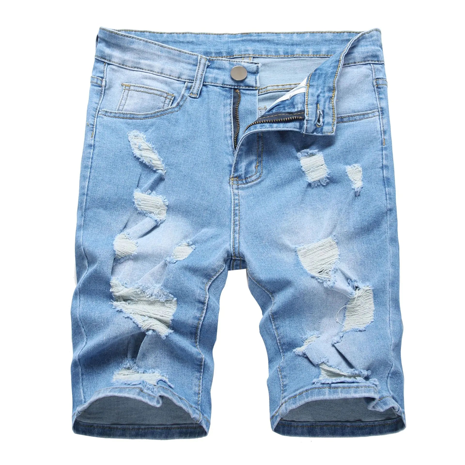 2023 Men's Vintage Distressed Denim Shorts