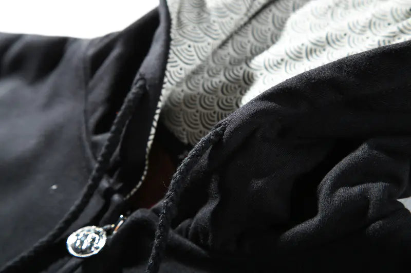Embroidered Dragon Pattern Hoodie for Men
