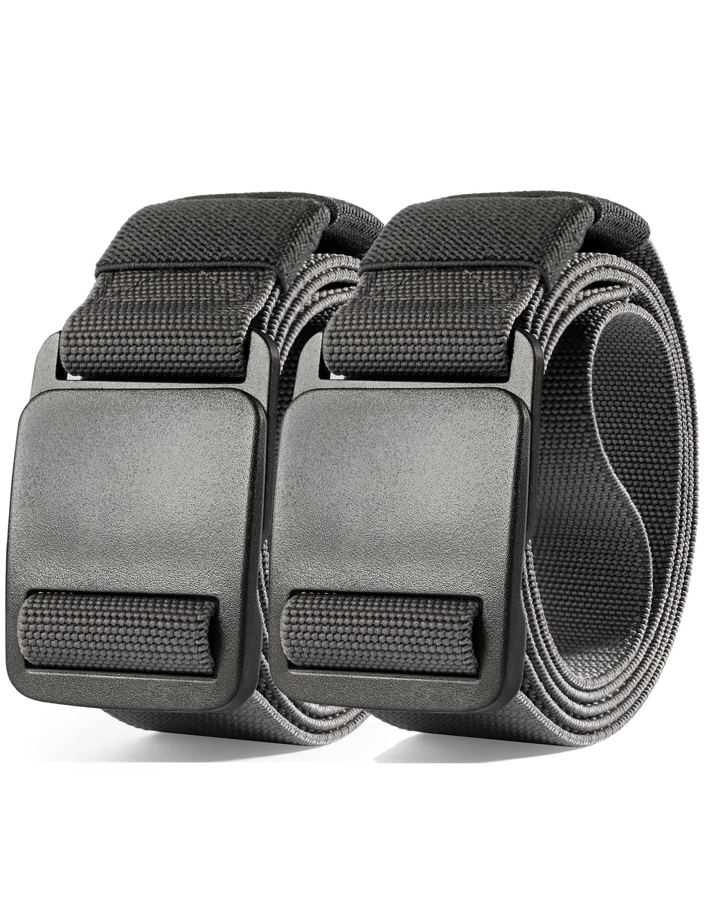 Papaanils Mens Elastic Belt CasualGolf Belts for Men StretchGray Belt MenHiking Belt MenAdjustable Mens BeltMilitary Web Belt 2pack