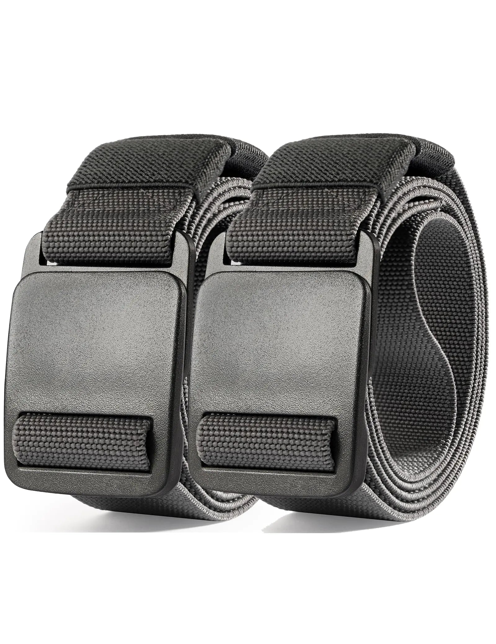 Papaanils Mens Elastic Belt CasualGolf Belts for Men StretchGray Belt MenHiking Belt MenAdjustable Mens BeltMilitary Web Belt 2pack