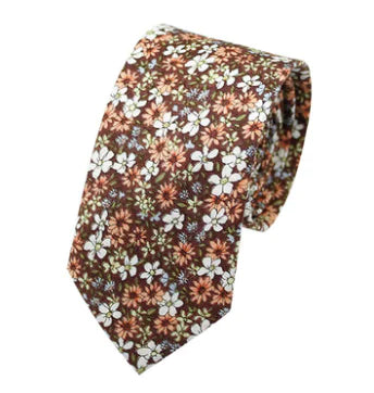 Xinclubna Korean Style Cotton Tie, 6cm Casual Print Tie