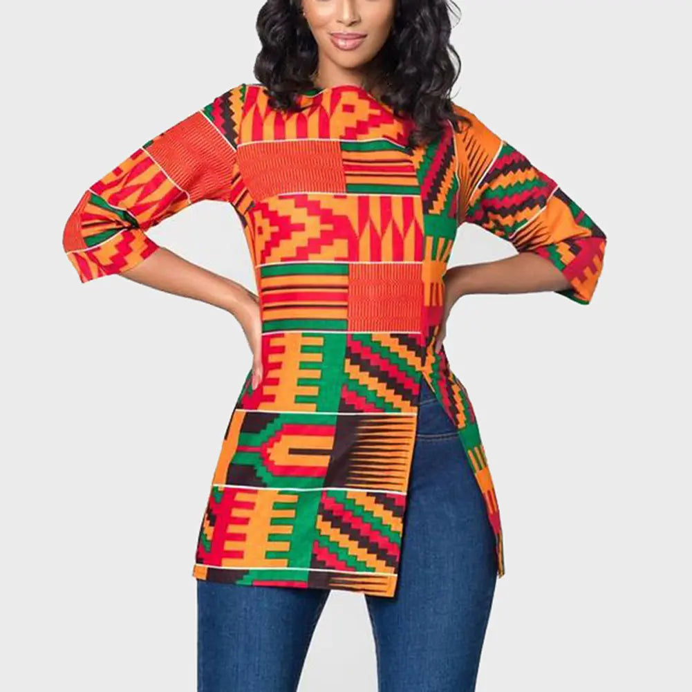 Bohemian Digital Print Casual T-Shirt for Women