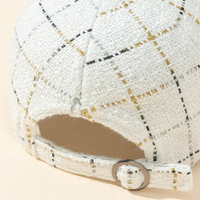 Personalized Women's Plaid M Baseball Cap Fashion