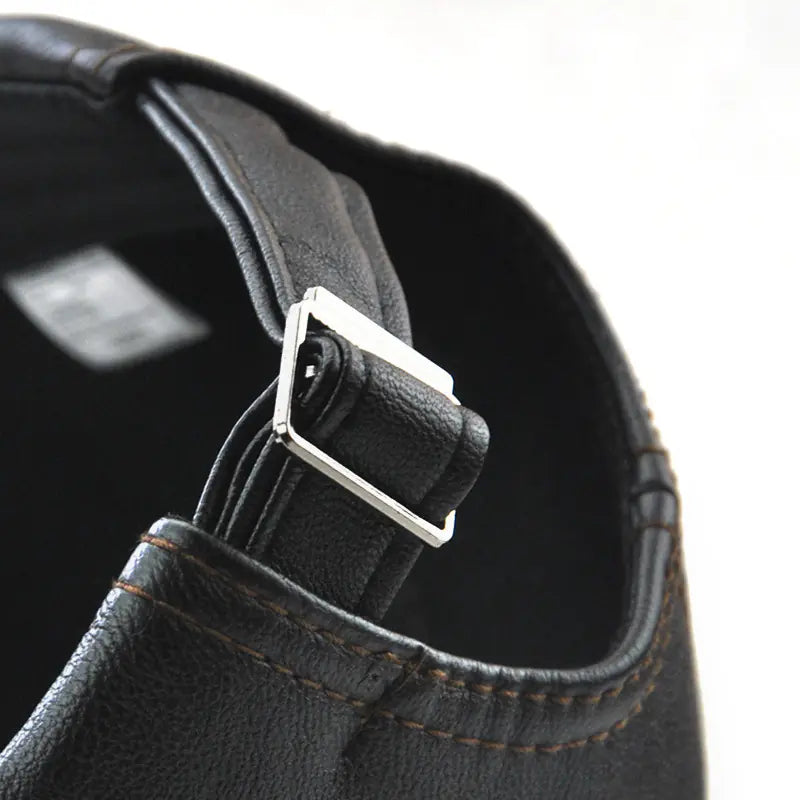 Trendy Men's Leather Baseball Cap for Casual Wear