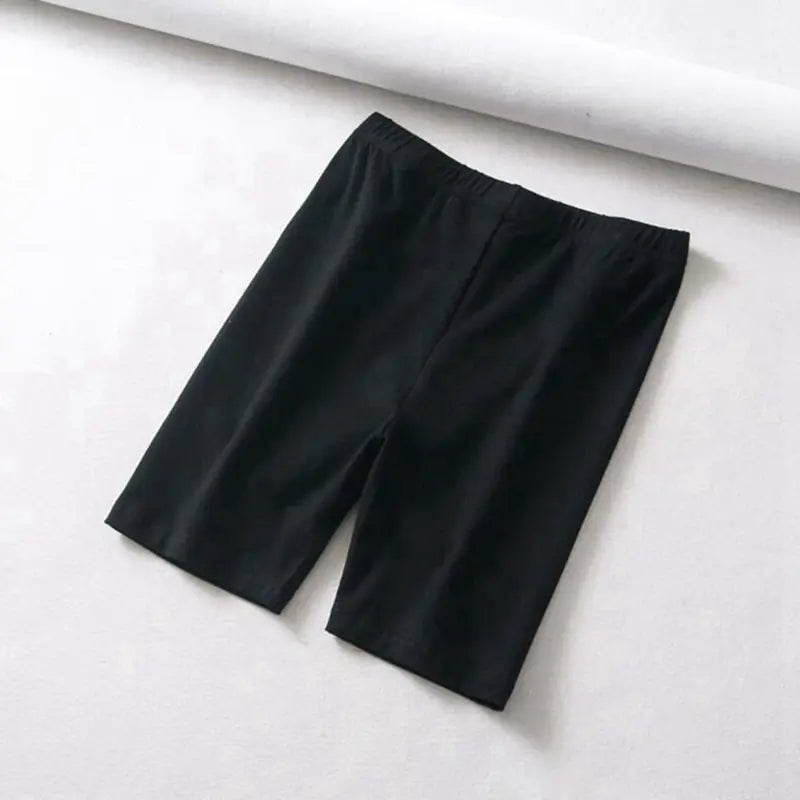 Women's Black Cotton Biker Shorts