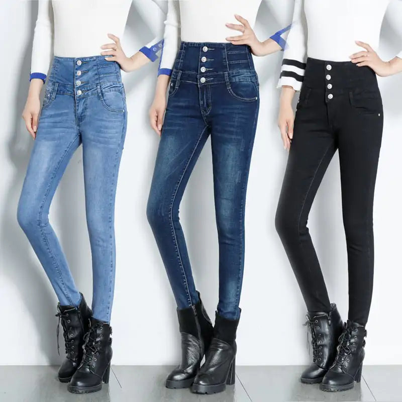 High Waist Slim Fit Stretch Women's Jeans