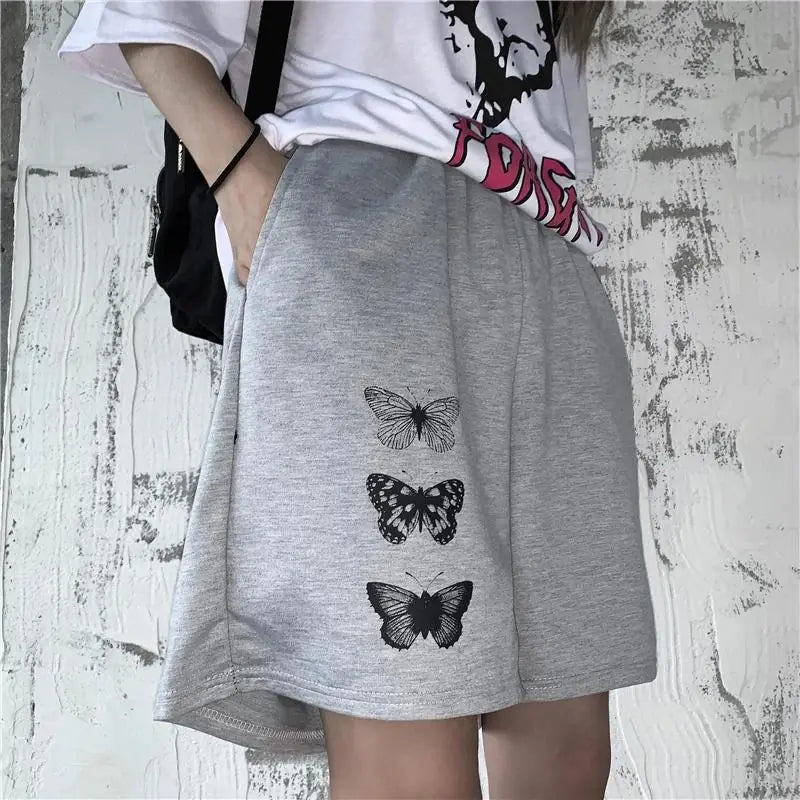 Butterfly Print Women's Sports Shorts