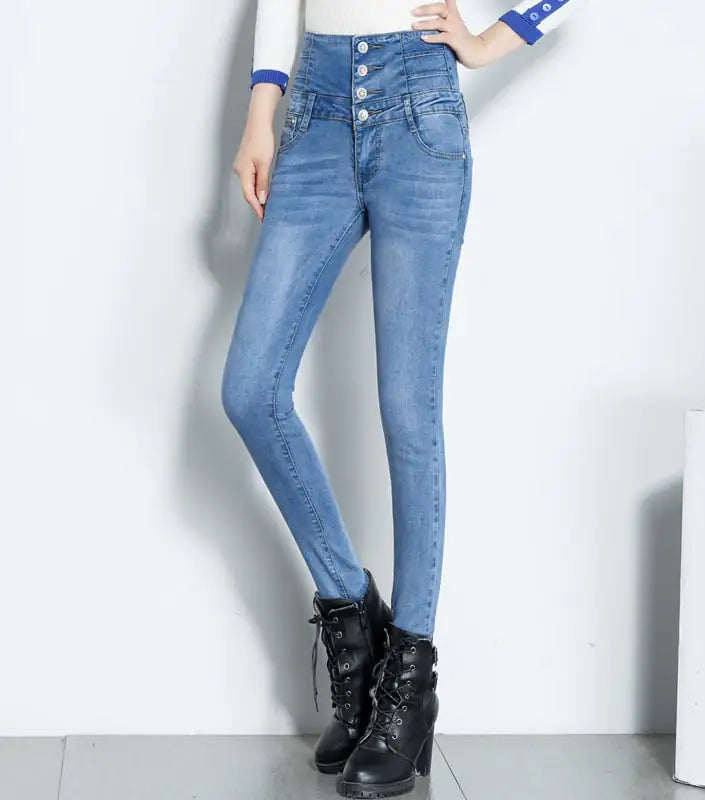 High Waist Slim Fit Stretch Women's Jeans