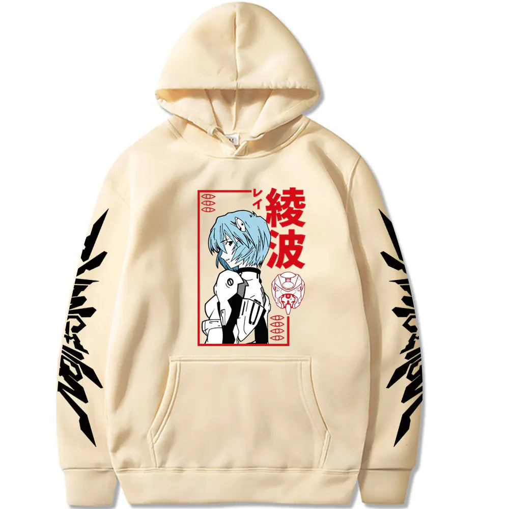 Evangelion Printed Loose Fit Hoodie for Men