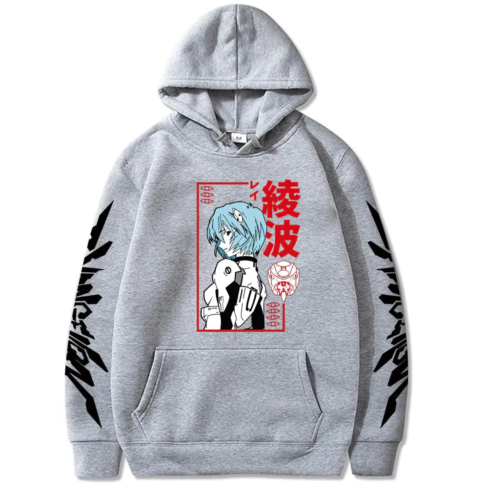 Evangelion Printed Loose Fit Hoodie for Men