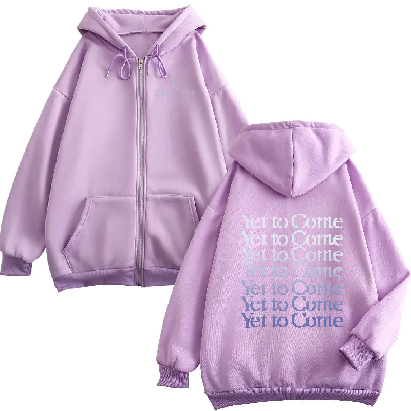 Purple Zip Hoodie Sweater for Women